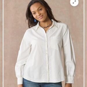Sundance Karla embroidered Women's White Button-Up Shirt, NWT, LARGE